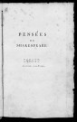 Pensées de Shakespeare, extraites de ses ouvrages par Charles Nodier
