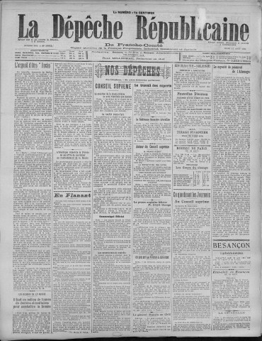 11/08/1921 - La Dépêche républicaine de Franche-Comté [Texte imprimé]
