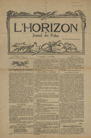 L'horizon [Texte imprimé] : Journal des Poilus : Secteur 12