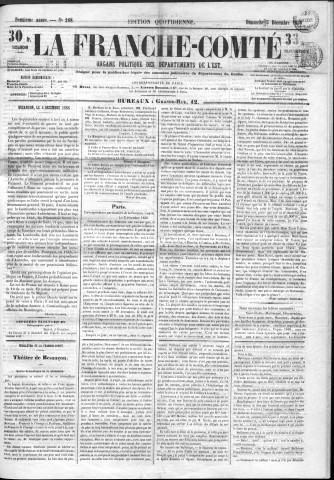 05/12/1858 - La Franche-Comté : organe politique des départements de l'Est