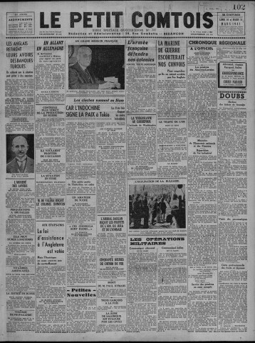 10/03/1941 - Le petit comtois [Texte imprimé] : journal républicain démocratique quotidien