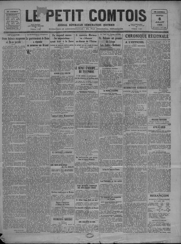 08/07/1930 - Le petit comtois [Texte imprimé] : journal républicain démocratique quotidien