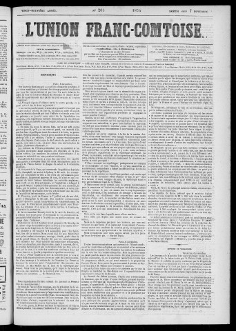 07/11/1874 - L'Union franc-comtoise [Texte imprimé]