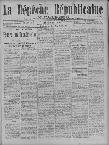 12/12/1907 - La Dépêche républicaine de Franche-Comté [Texte imprimé]