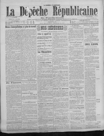 20/10/1921 - La Dépêche républicaine de Franche-Comté [Texte imprimé]