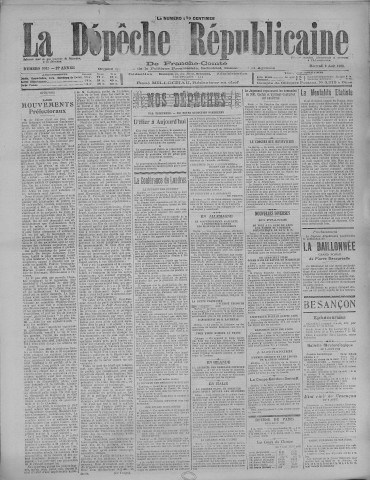 09/08/1922 - La Dépêche républicaine de Franche-Comté [Texte imprimé]