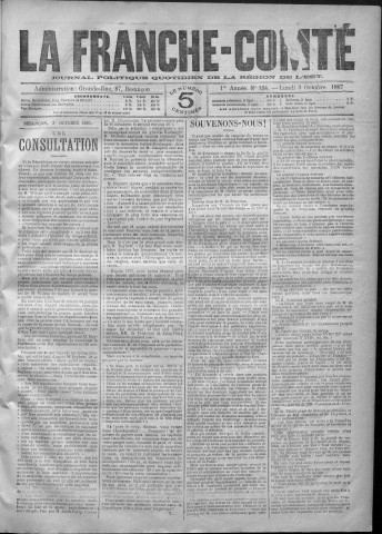 03/10/1887 - La Franche-Comté : journal politique de la région de l'Est