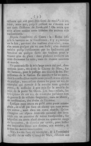 Détail de la fédération de Paris du 14 juillet 1790 par un membre de l'Assemblée Nationale