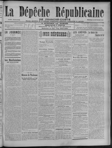 26/09/1906 - La Dépêche républicaine de Franche-Comté [Texte imprimé]