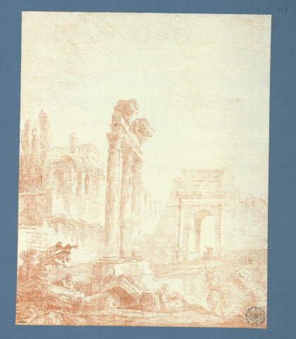 Caprice architectural inspiré du Forum à Rome / Hubert Robert , [Rome], [1762]