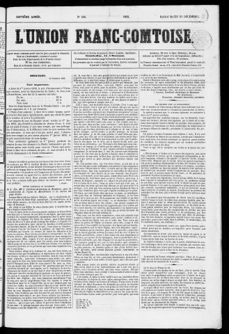 21/12/1852 - L'Union franc-comtoise [Texte imprimé]