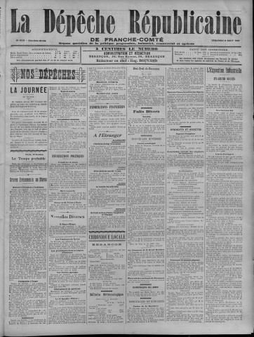 02/08/1907 - La Dépêche républicaine de Franche-Comté [Texte imprimé]