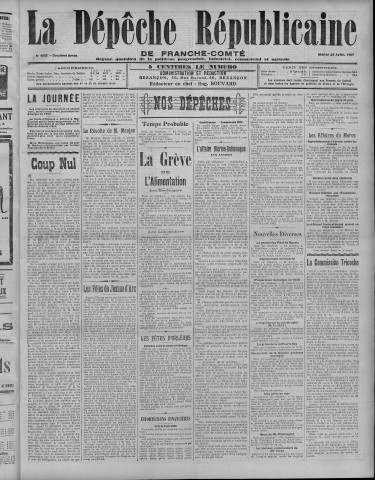 23/04/1907 - La Dépêche républicaine de Franche-Comté [Texte imprimé]