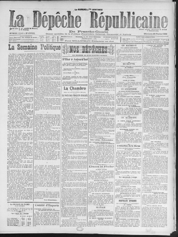 24/02/1924 - La Dépêche républicaine de Franche-Comté [Texte imprimé]