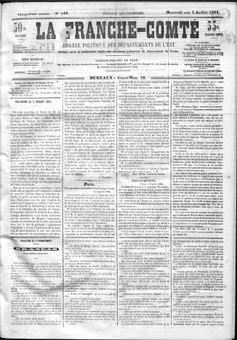03/07/1861 - La Franche-Comté : organe politique des départements de l'Est