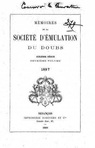 01/01/1887 - Mémoires de la Société d'émulation du Doubs [Texte imprimé]