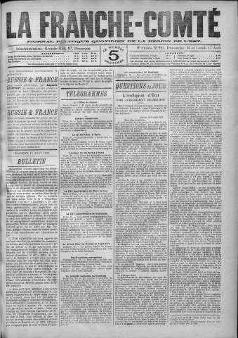 16/08/1891 - La Franche-Comté : journal politique de la région de l'Est