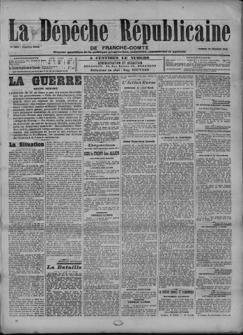 20/02/1915 - La Dépêche républicaine de Franche-Comté [Texte imprimé]