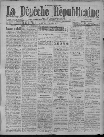 23/09/1923 - La Dépêche républicaine de Franche-Comté [Texte imprimé]