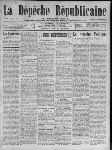 02/11/1913 - La Dépêche républicaine de Franche-Comté [Texte imprimé]