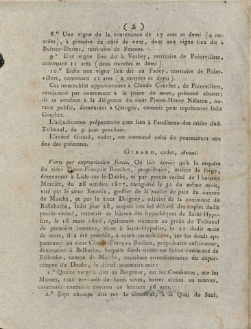15/05/1808 - Feuille d'avis autorisée par arrêté de M. le Préfet du département du Doubs