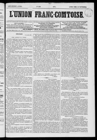 13/11/1871 - L'Union franc-comtoise [Texte imprimé]