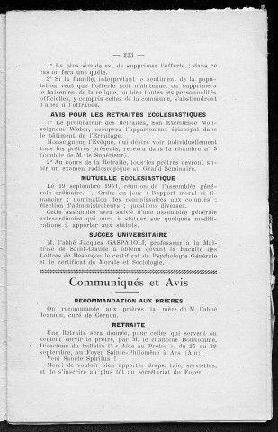 06/09/1951 - La Semaine religieuse du diocèse de Saint-Claude [Texte imprimé]