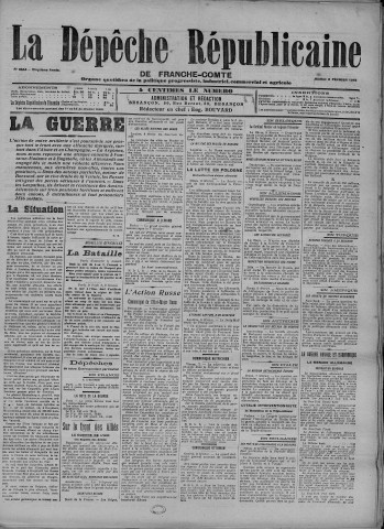 09/02/1915 - La Dépêche républicaine de Franche-Comté [Texte imprimé]