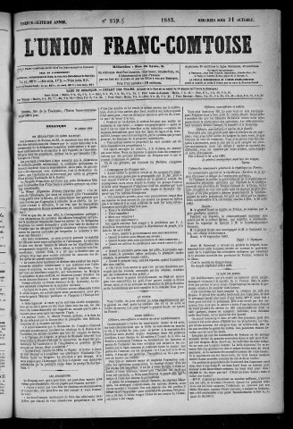 31/10/1883 - L'Union franc-comtoise [Texte imprimé]