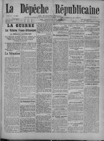 29/08/1918 - La Dépêche républicaine de Franche-Comté [Texte imprimé]