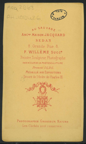 WILLEME, François (1830-1905). Femme en buste, dans un ovale