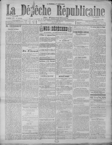 08/01/1923 - La Dépêche républicaine de Franche-Comté [Texte imprimé]