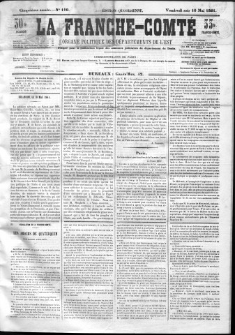 10/05/1861 - La Franche-Comté : organe politique des départements de l'Est