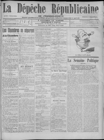 31/12/1911 - La Dépêche républicaine de Franche-Comté [Texte imprimé]
