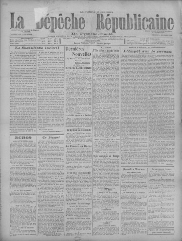 03/11/1920 - La Dépêche républicaine de Franche-Comté [Texte imprimé]