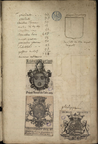 Ms Baverel 109 - « Armorial général de la Franche-Comté : 1780 », par l'abbé J.-P. Baverel