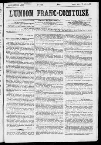 19/09/1882 - L'Union franc-comtoise [Texte imprimé]