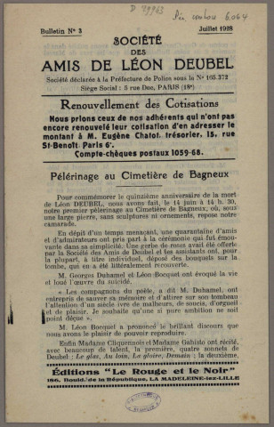 07/1928 - Bulletin / Société des amis de Léon Deubel