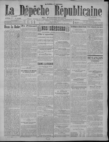 28/01/1923 - La Dépêche républicaine de Franche-Comté [Texte imprimé]