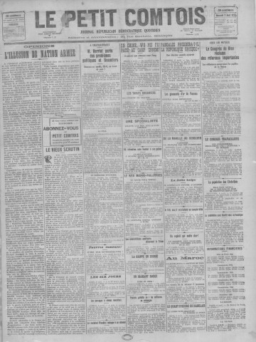 07/04/1926 - Le petit comtois [Texte imprimé] : journal républicain démocratique quotidien