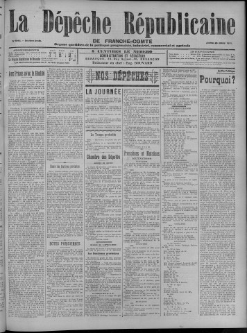 28/03/1911 - La Dépêche républicaine de Franche-Comté [Texte imprimé]