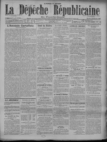 19/10/1928 - La Dépêche républicaine de Franche-Comté [Texte imprimé]