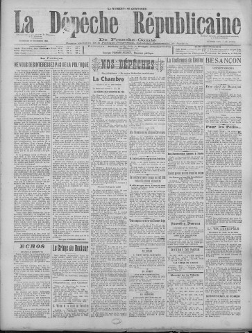 10/12/1920 - La Dépêche républicaine de Franche-Comté [Texte imprimé]