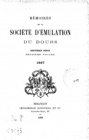 01/01/1897 - Mémoires de la Société d'émulation du Doubs [Texte imprimé]