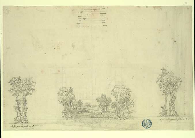 Jardins. Projet de décor de théâtre / Pierre-Adrien Pâris , [S.l.] : [P.-A. Pâris], [1700-1800]