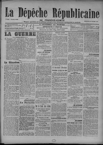 24/01/1915 - La Dépêche républicaine de Franche-Comté [Texte imprimé]