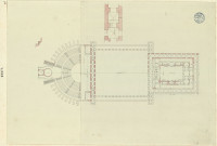 Plan du Théâtre de l'Académie à la Villa Adriana de Tivoli : reconstitution ; relevé des parties existantes / Pierre-Adrien Pâris , [S.l.] : [P.-A. Pâris], [1700-1800]