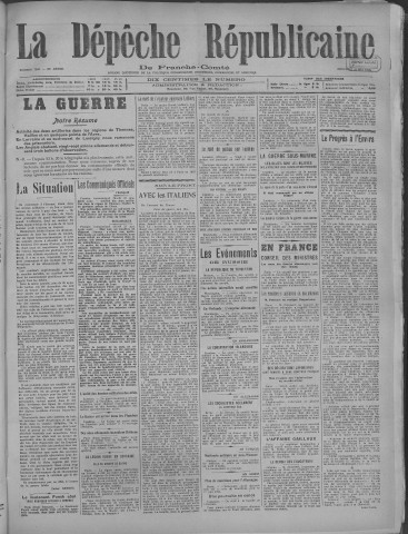 22/05/1918 - La Dépêche républicaine de Franche-Comté [Texte imprimé]