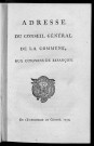 Adresse du conseil général de la commune, aux citoyens de Besançon