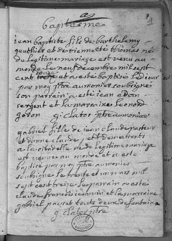 Registre d'établissements militaires : La Citadelle
baptêmes (naissances), mariages sépultures (décès) (9 décembre 1716 - 17 septembre 1734)